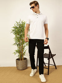 Thomas Scott Men Solid Polo Collar Cotton T-shirt