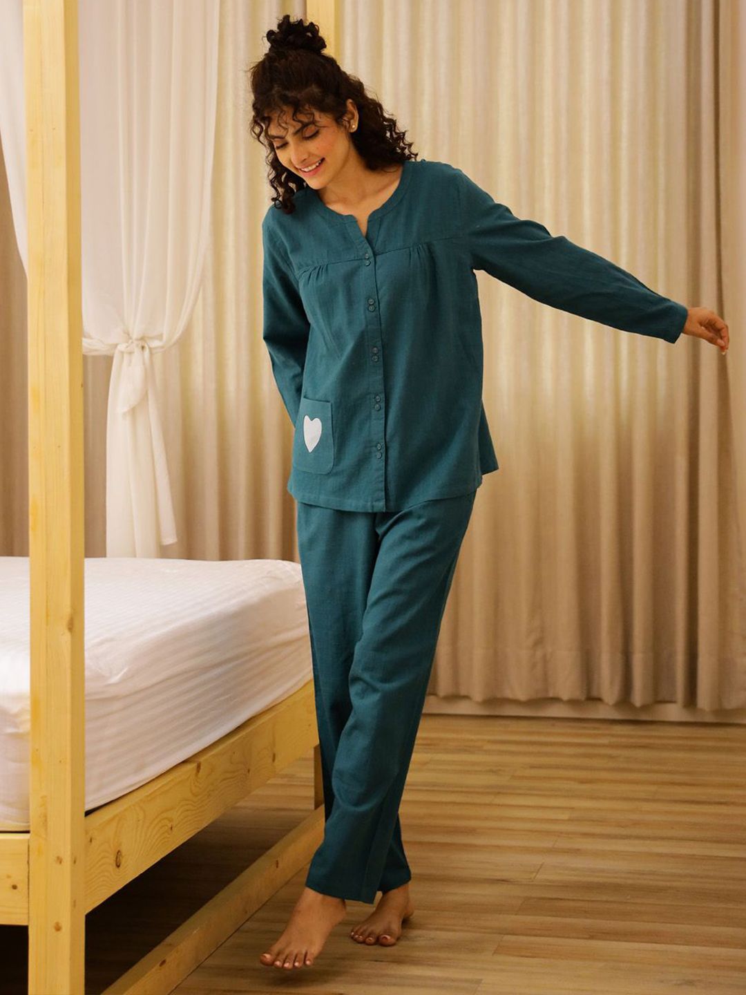 SANSKRUTIHOMES Women Pure Cotton Night suit