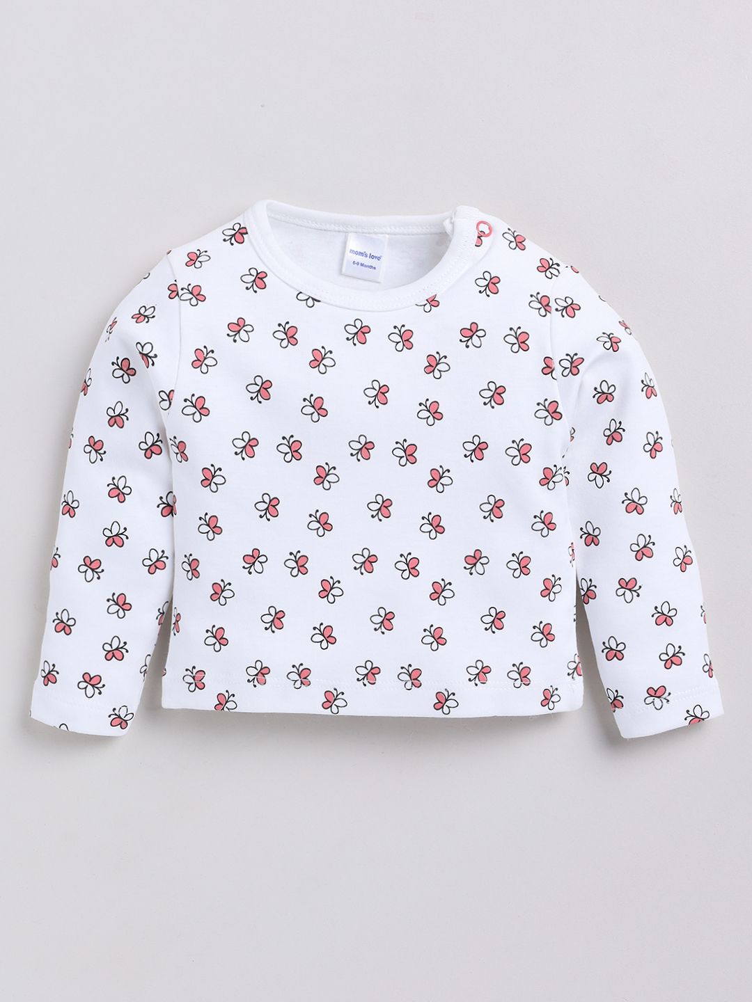 Moms Love Infants Girls Cotton Ruffled Dungarees with T-shirt