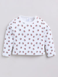 Moms Love Infants Girls Cotton Ruffled Dungarees with T-shirt