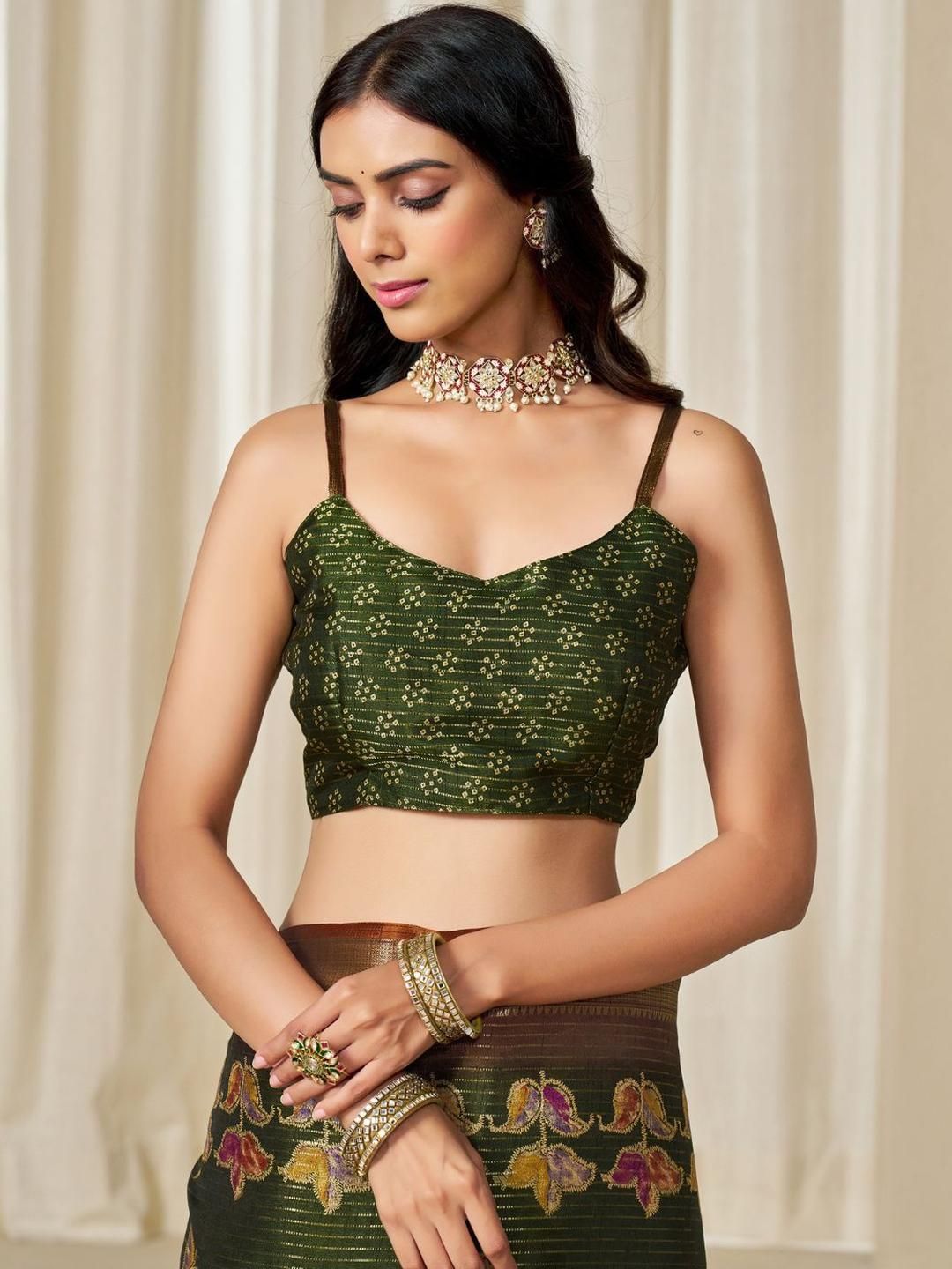 KALINI Woven Design Zardozi Silk Blend Patola Saree