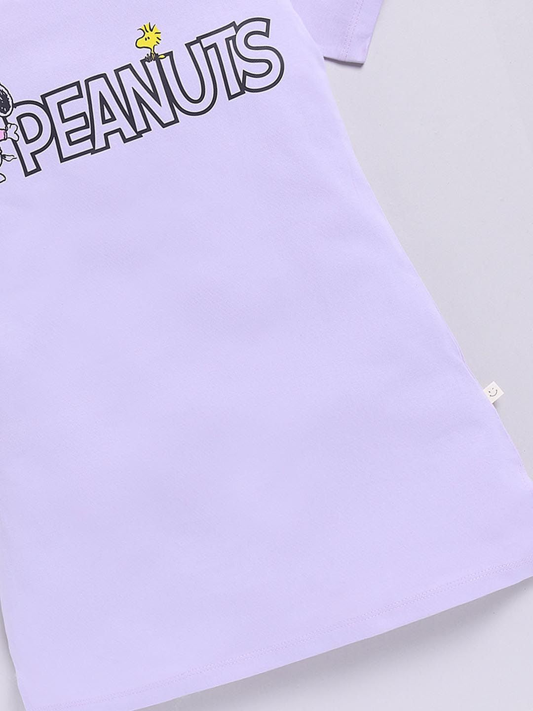 Happy Faces Kids Girls Printed Pure Cotton Longline T-Shirt