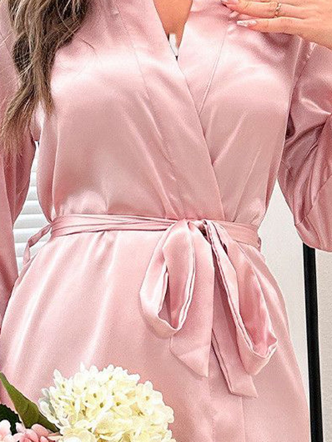 DressBerry V Neck Above Knee Length Nightdress