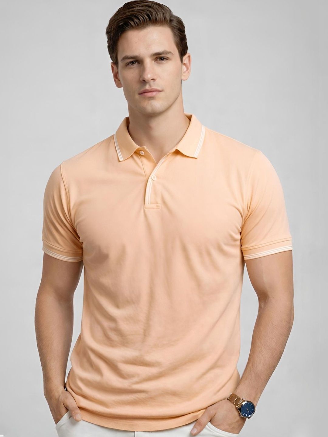 ADRO Men Polo Collar T-shirt