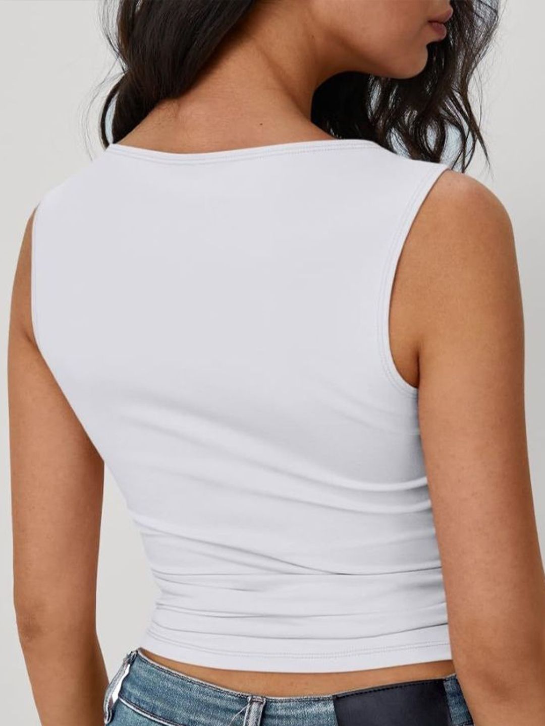 DressBerry Boat Neck Regular Crop Top