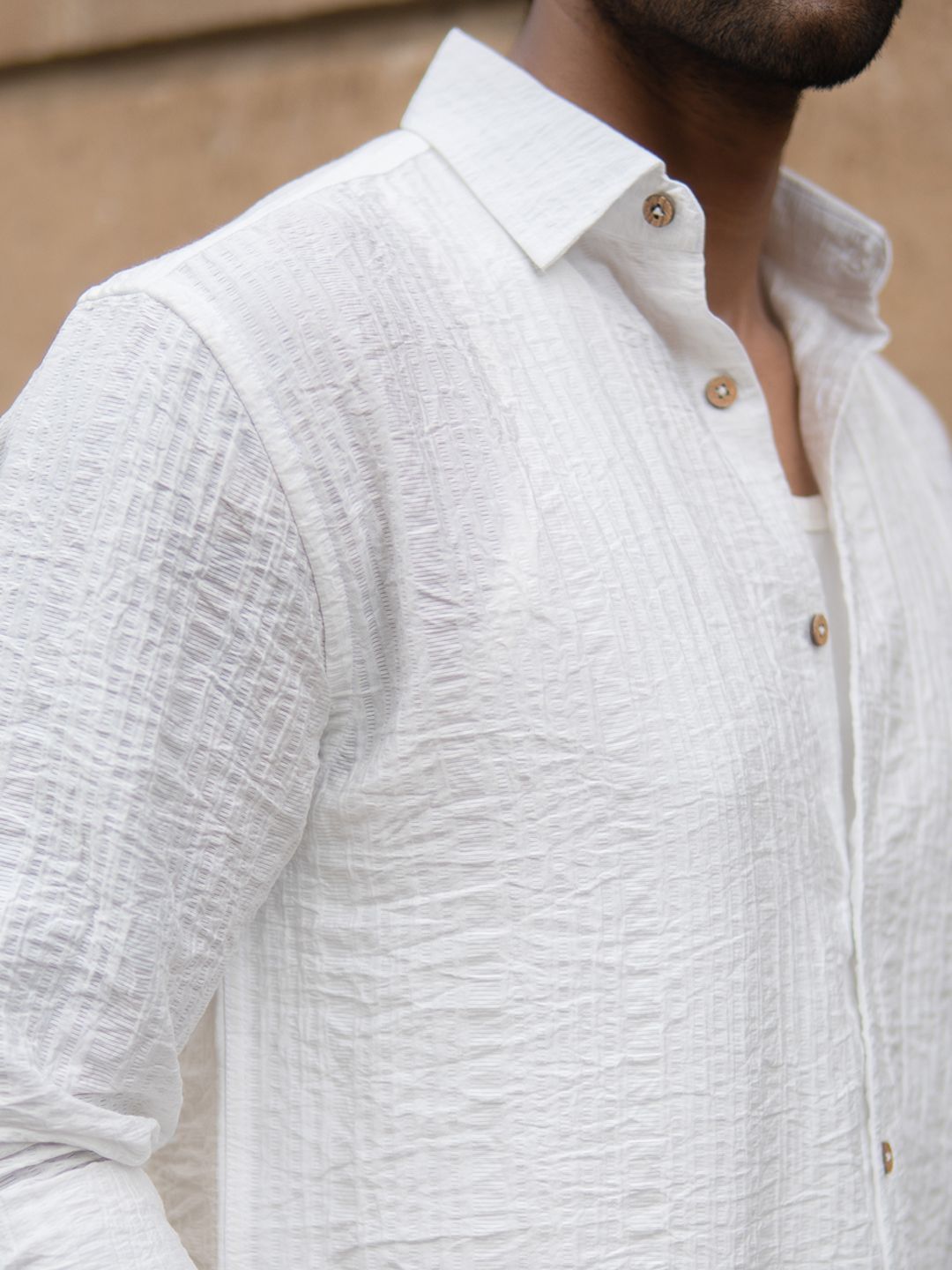 Powerlook SS25 Structure Vertical Striped Casual Shirt