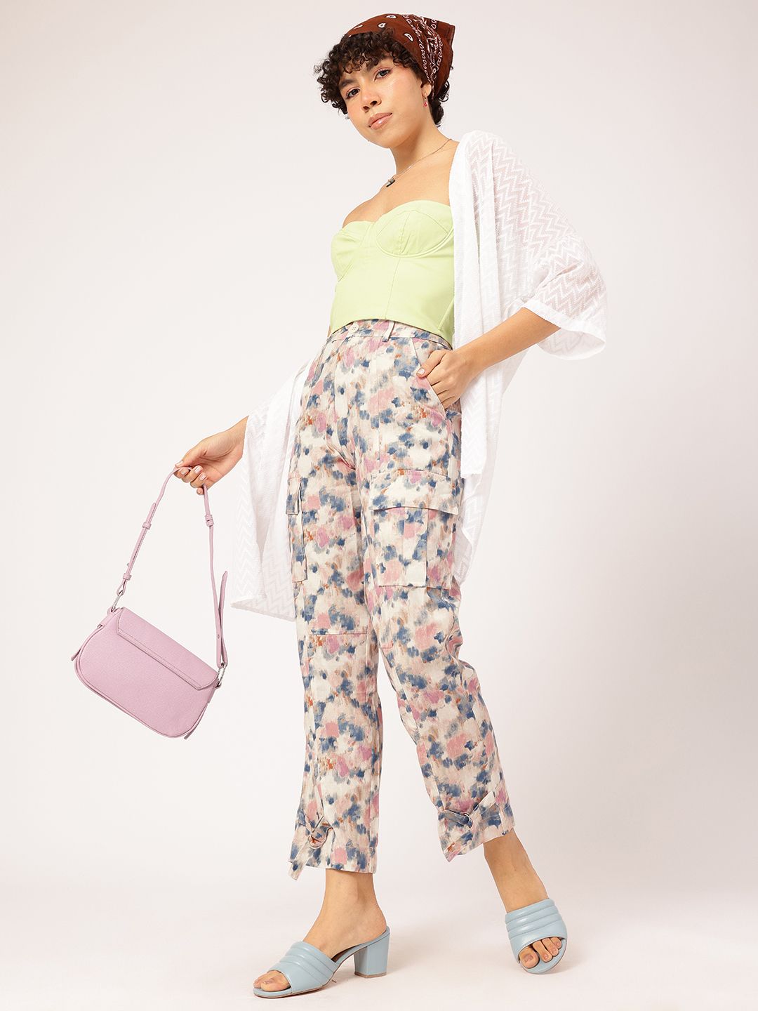 DressBerry Women Graffiti Glam Printed Cargo-Style Trousers