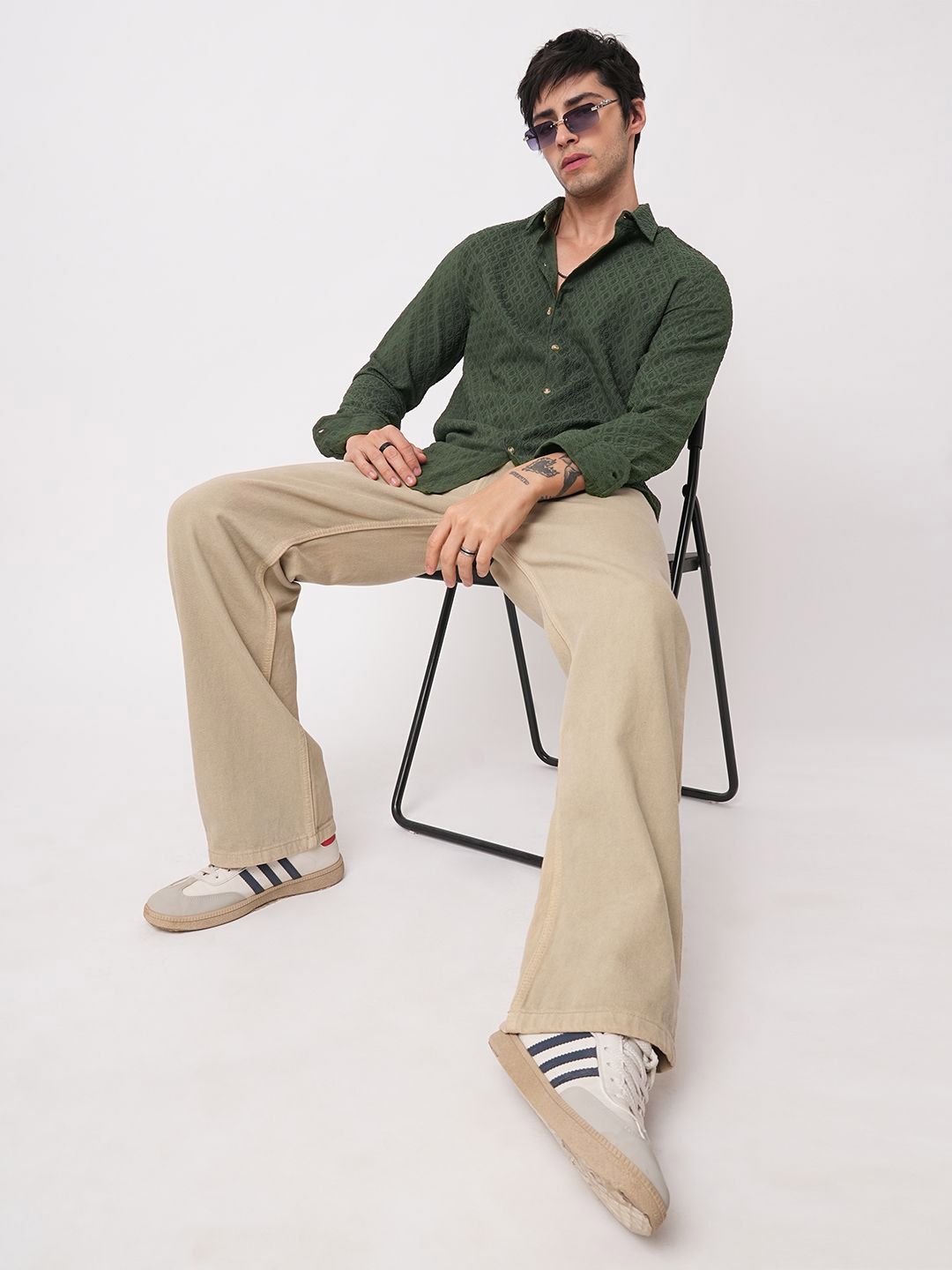 VASTRADO Men Classic Self Design Relaxed Fit Casual Shirt