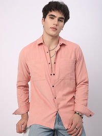 VASTRADO Men Classic Slim Fit Corduroy Casual Shirt