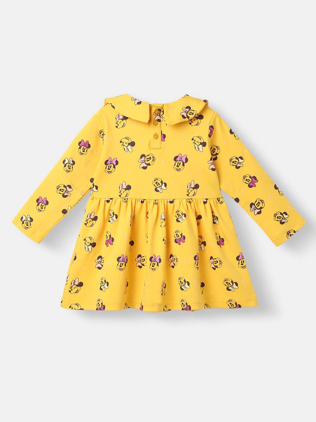 NautiNati Disney Infants Cotton Minnie Mouse Printed Dress with Matching Headband