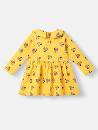 NautiNati Disney Infants Cotton Minnie Mouse Printed Dress with Matching Headband