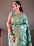 KALINI Floral Zari Silk Blend Banarasi Saree