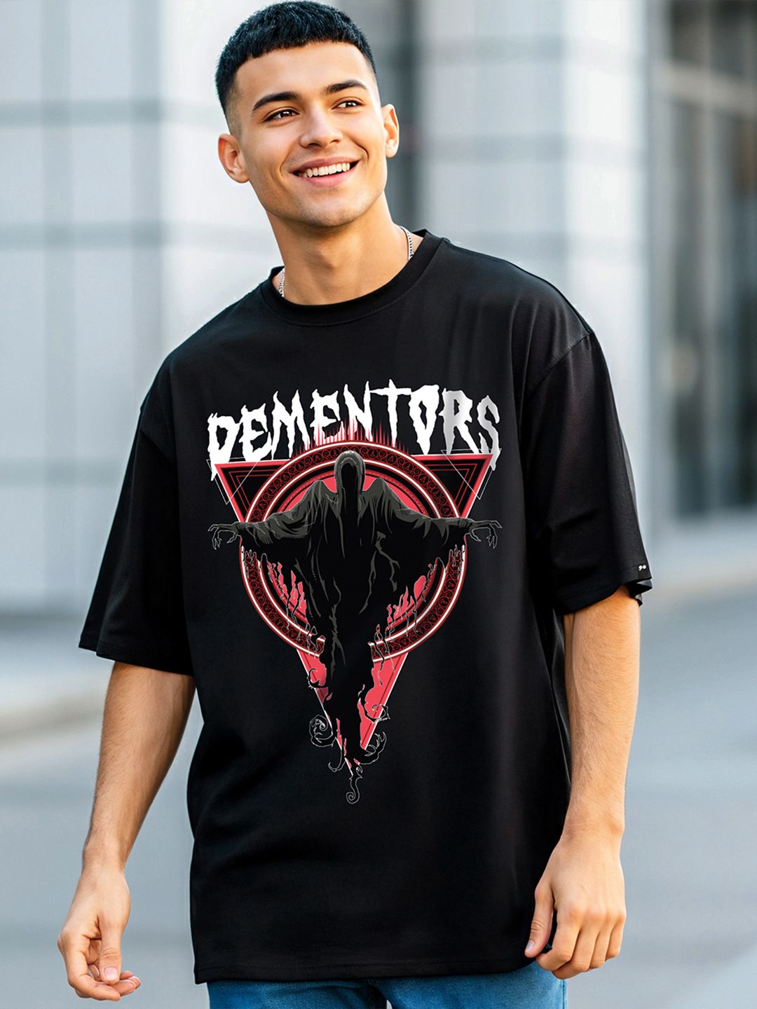 Bewakoof X Harry Potter Graphic Printed Oversized Fit T-shirt