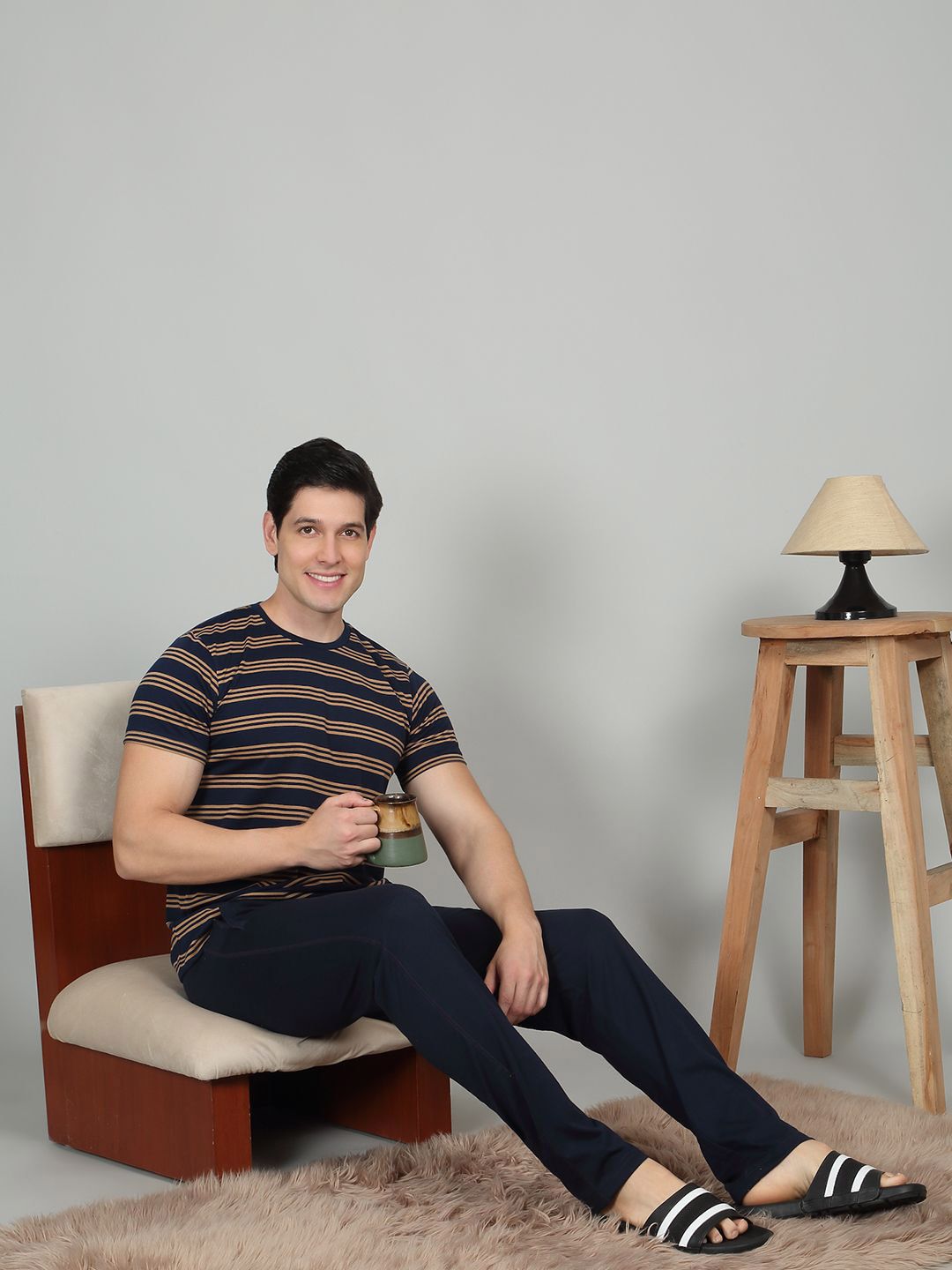 Sweet Dreams Men Striped Night suit