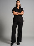AND Notch Lapel Collar Shirt With Trousers