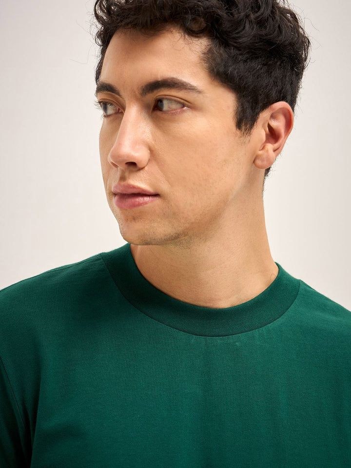 THE BEAR HOUSE Men Solid Round Neck Pure Cotton T-shirt