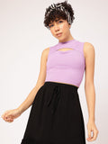 DressBerry Cut-Out Ribbed Crop Top