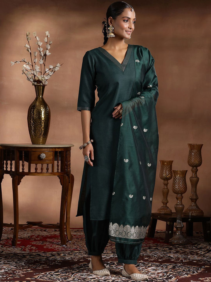 Libas V-Neck Kurta with Salwar & Dupatta