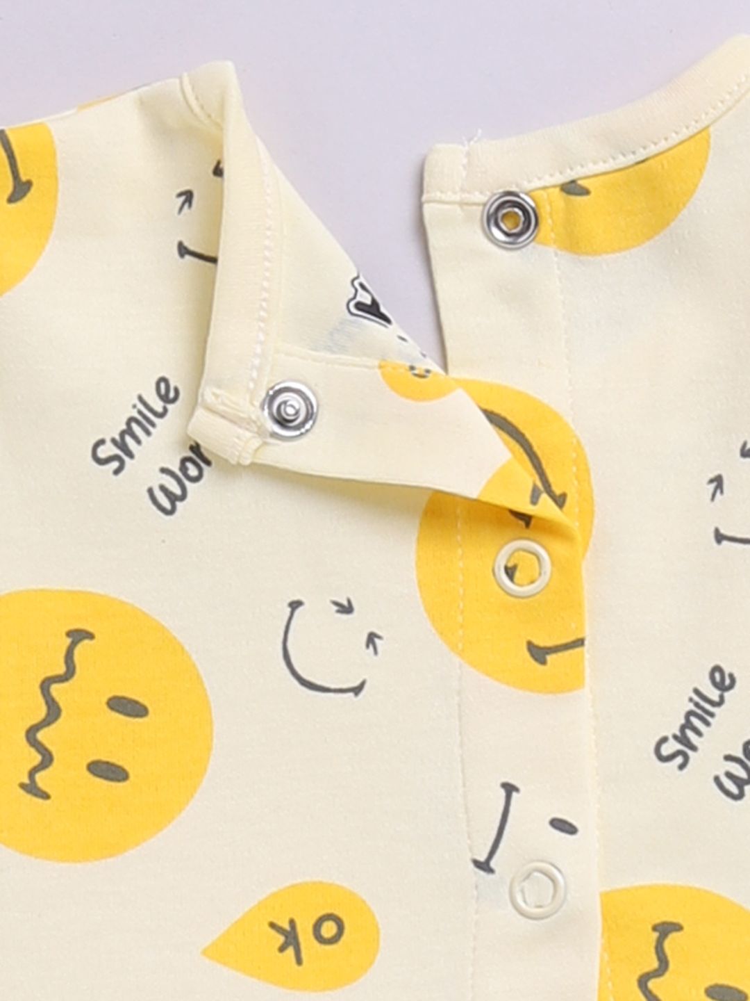 Happy Faces Infant Girls Smiley Printed Pure Cotton A-Line Dress