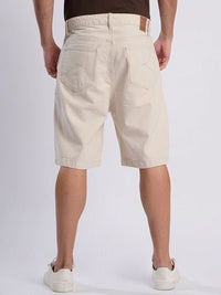 Bene Kleed Men Ecru Relaxed Fit Denim Shorts