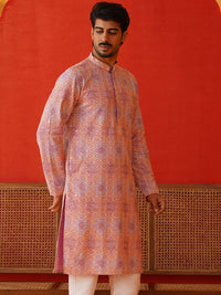 Jompers Men Geometric Embroidered Sequinned Kurta