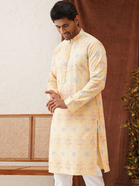Jompers Men Geometric Embroidered Sequinned Kurta