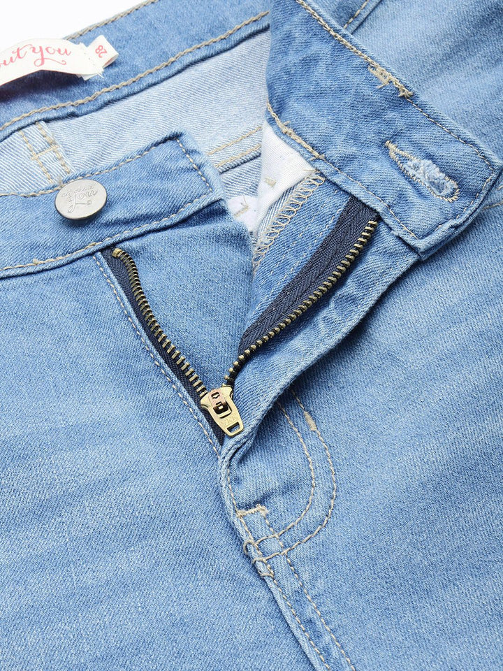 all about you Women Slim Flared Bootcut High-Rise Light Fade Stretchable Jeans