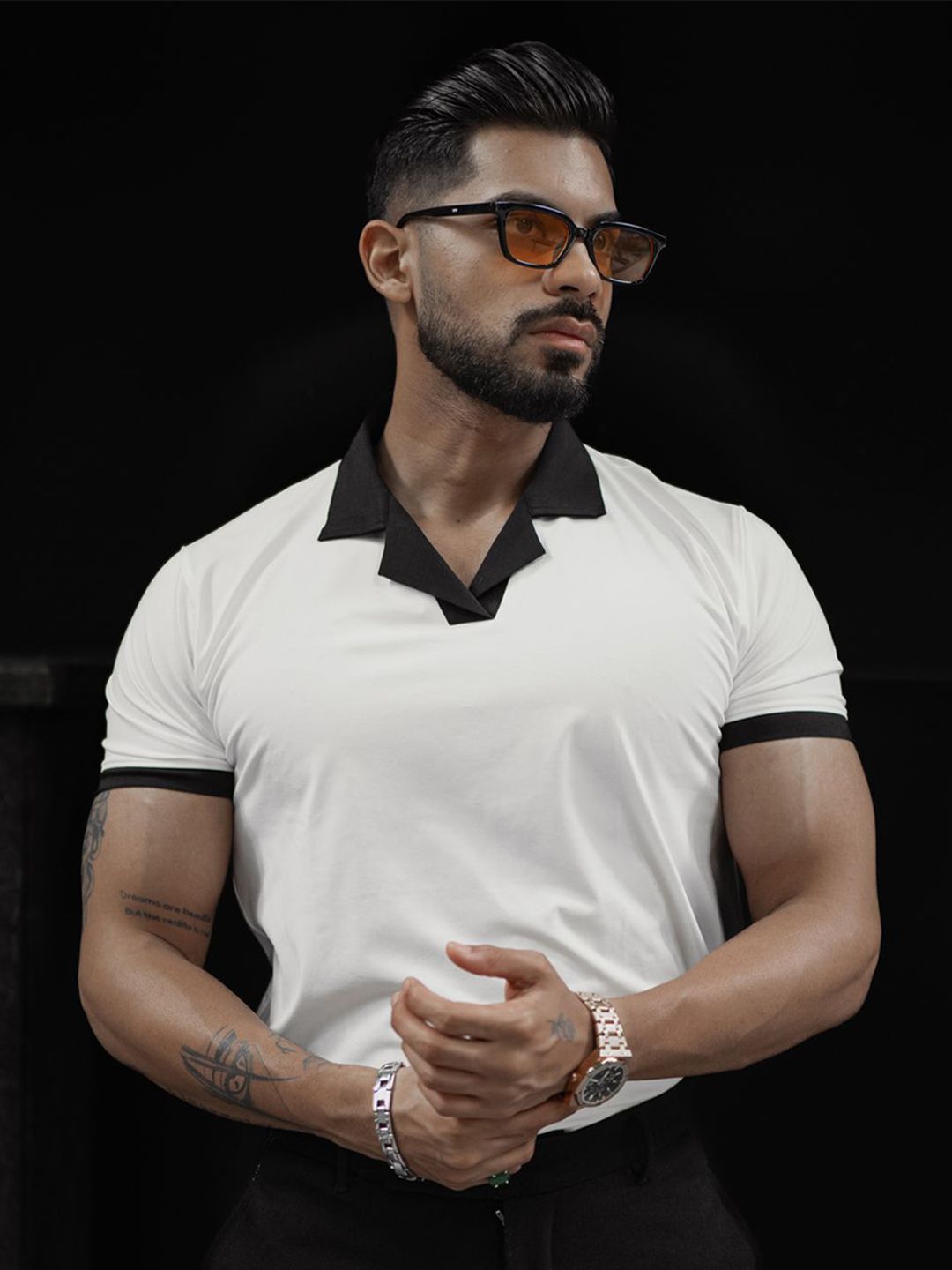 Powerlook Men Solid Polo Collar Cotton T-shirt