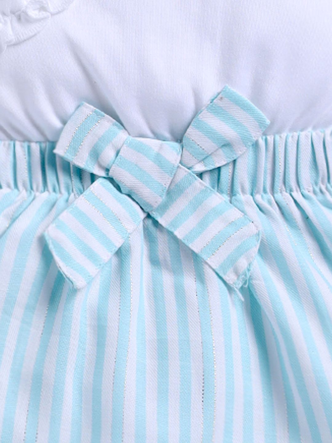 Moms Love Infant Girls Striped Pure Cotton Dress with Bow Detail