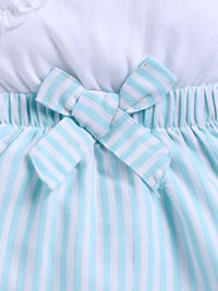 Moms Love Infant Girls Striped Pure Cotton Dress with Bow Detail