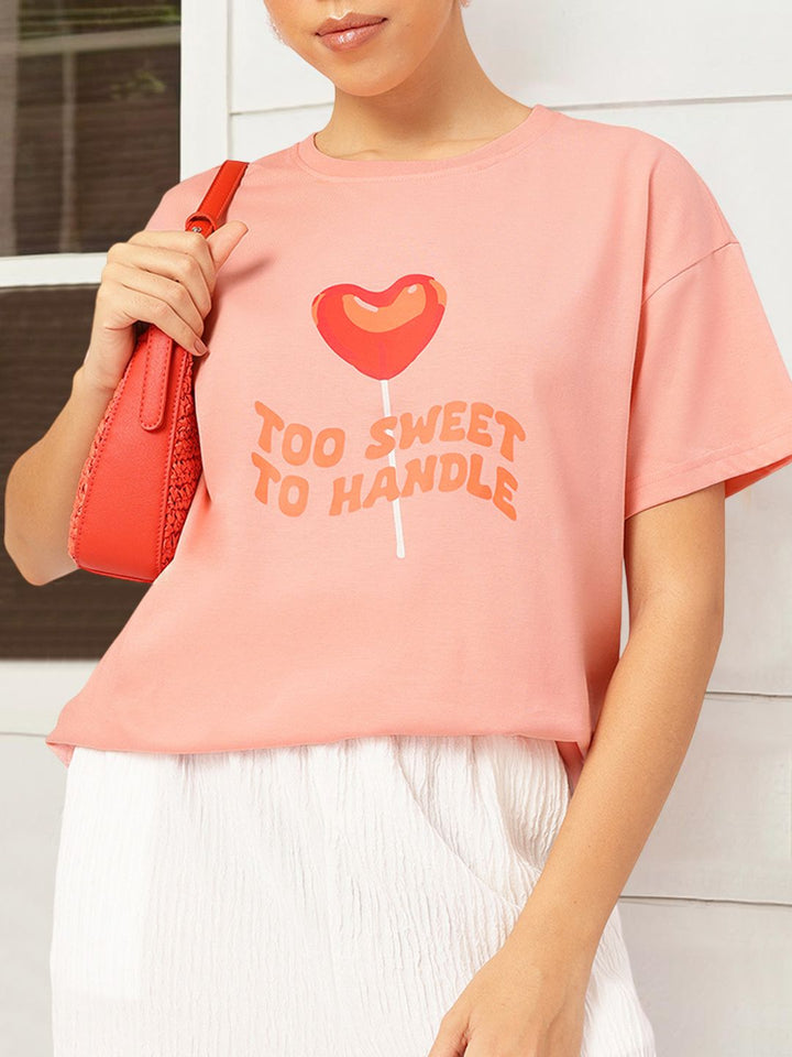 DressBerry Candy Crush Conversational Print Relaxed T-shirt