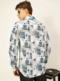 Thomas Scott Men Premium Graphic Printed Slim Fit Casual Shirt
