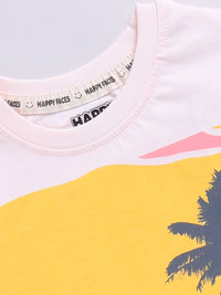 Happy Faces Boys Printed Tropical Pure Cotton T-shirt