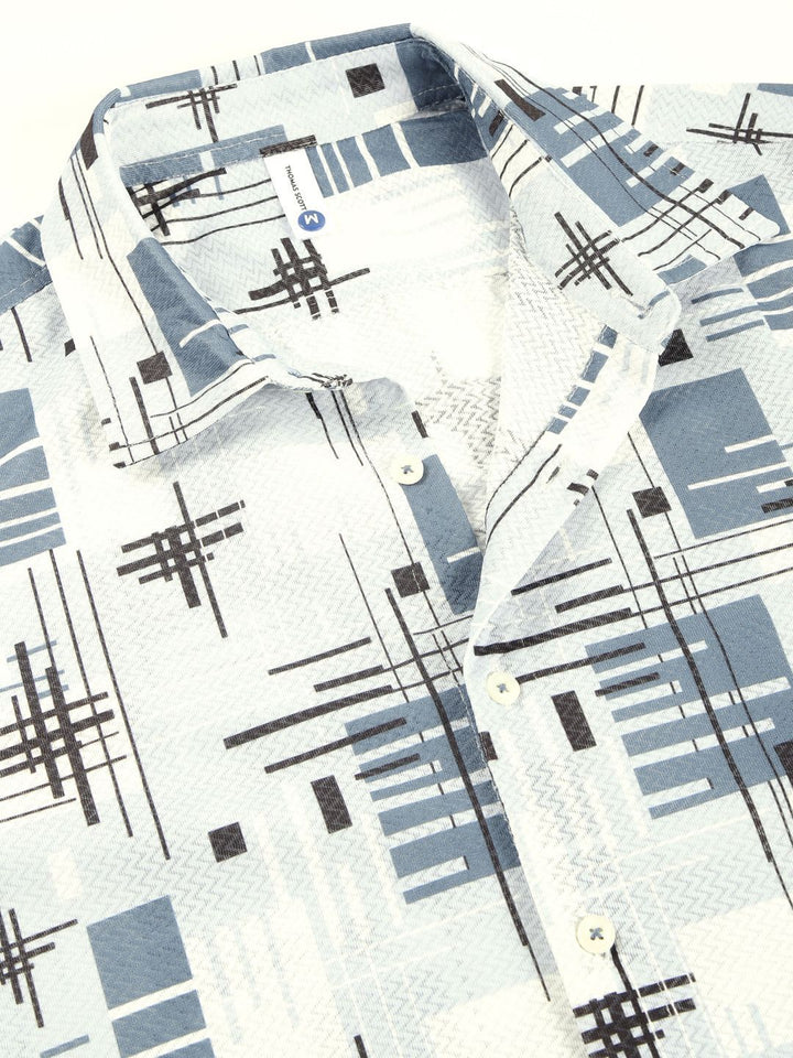 Thomas Scott Men Premium Graphic Printed Slim Fit Casual Shirt