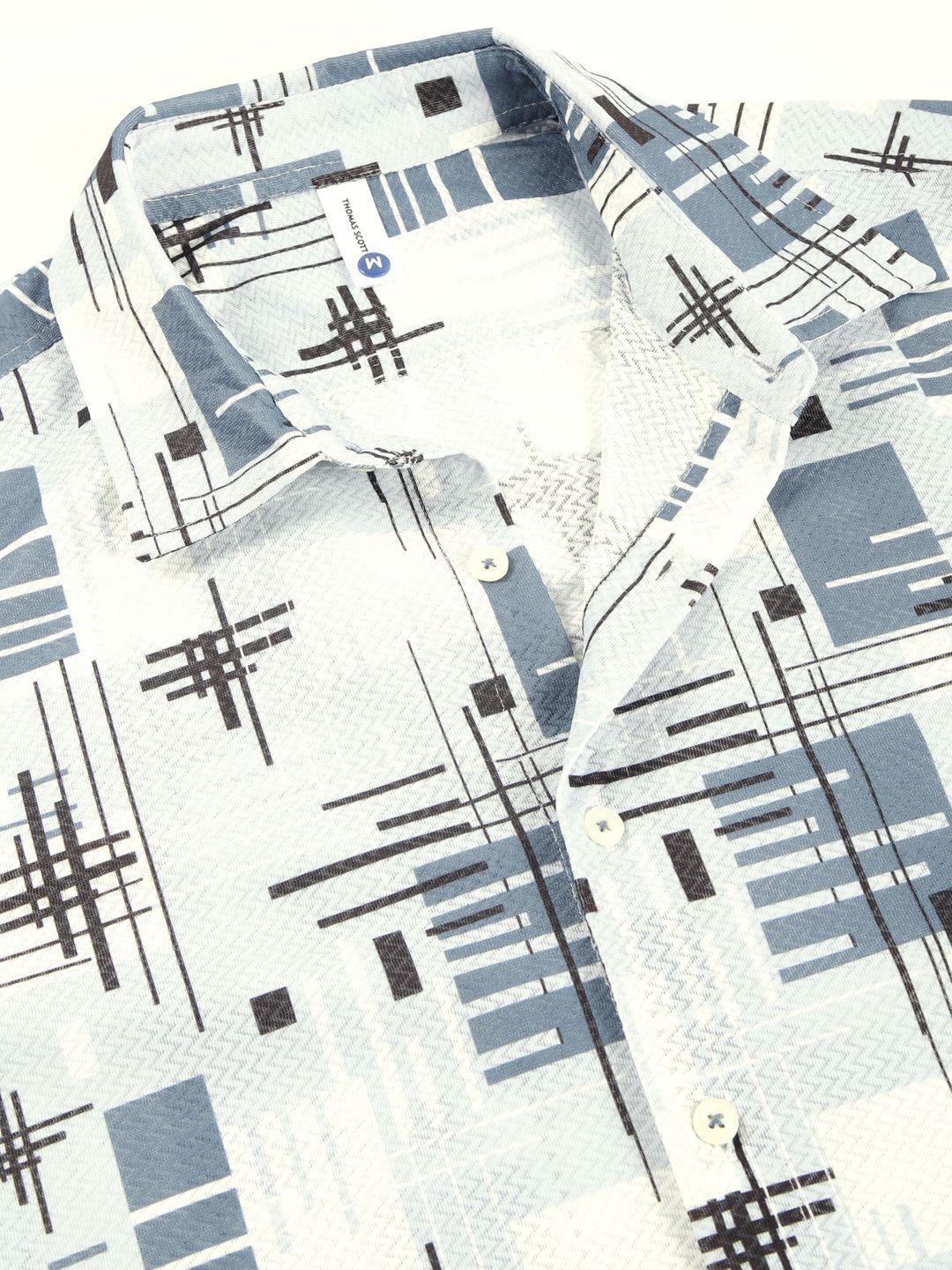 Thomas Scott Men Premium Graphic Printed Slim Fit Casual Shirt