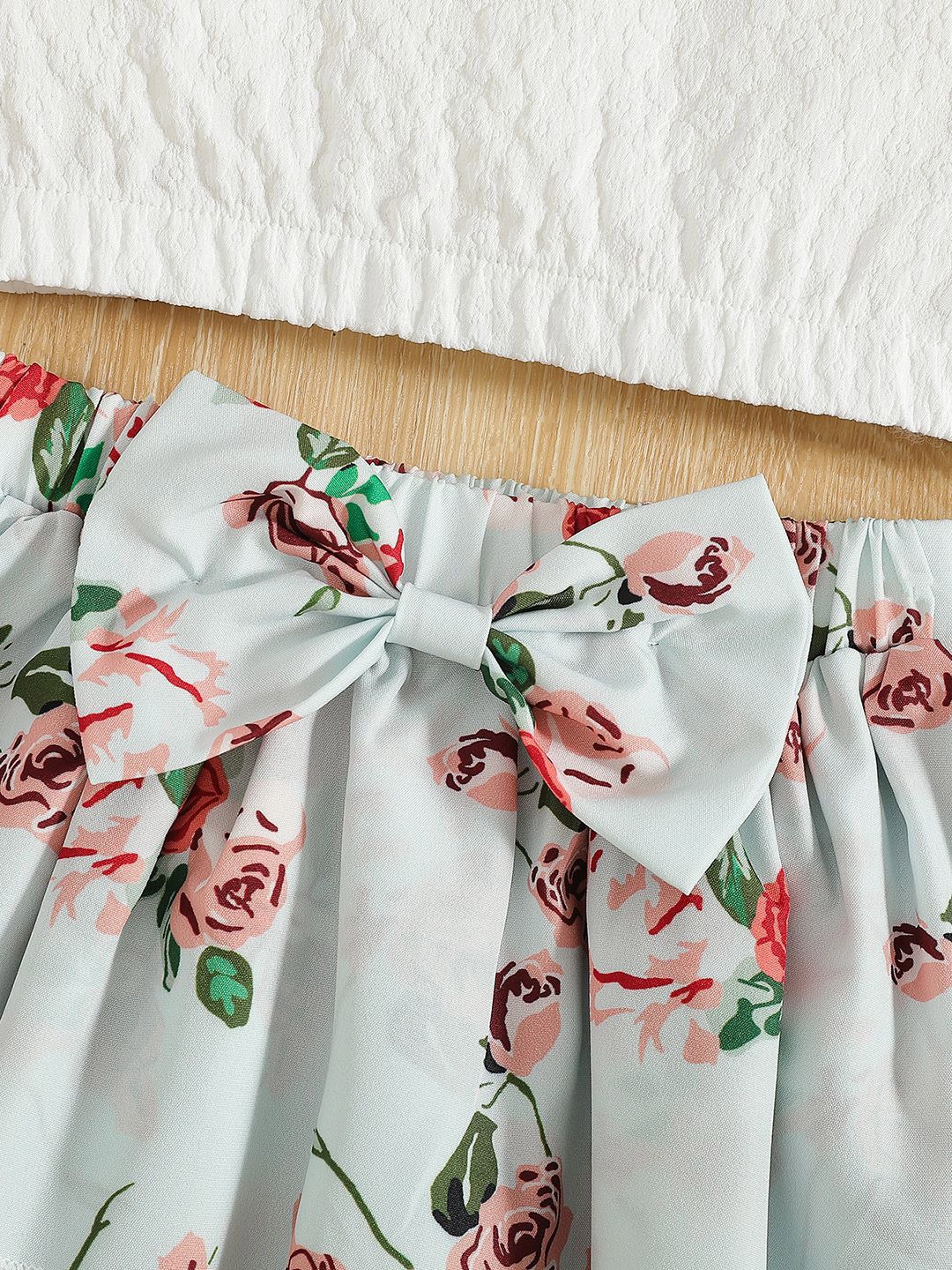 YK Girls Printed Top With Skirt Clothing Set