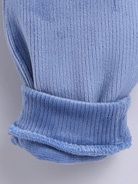 Moms Love Infant Boys Ribbed Velvet-Finish Pure Cotton Sweatshirt With Joggers