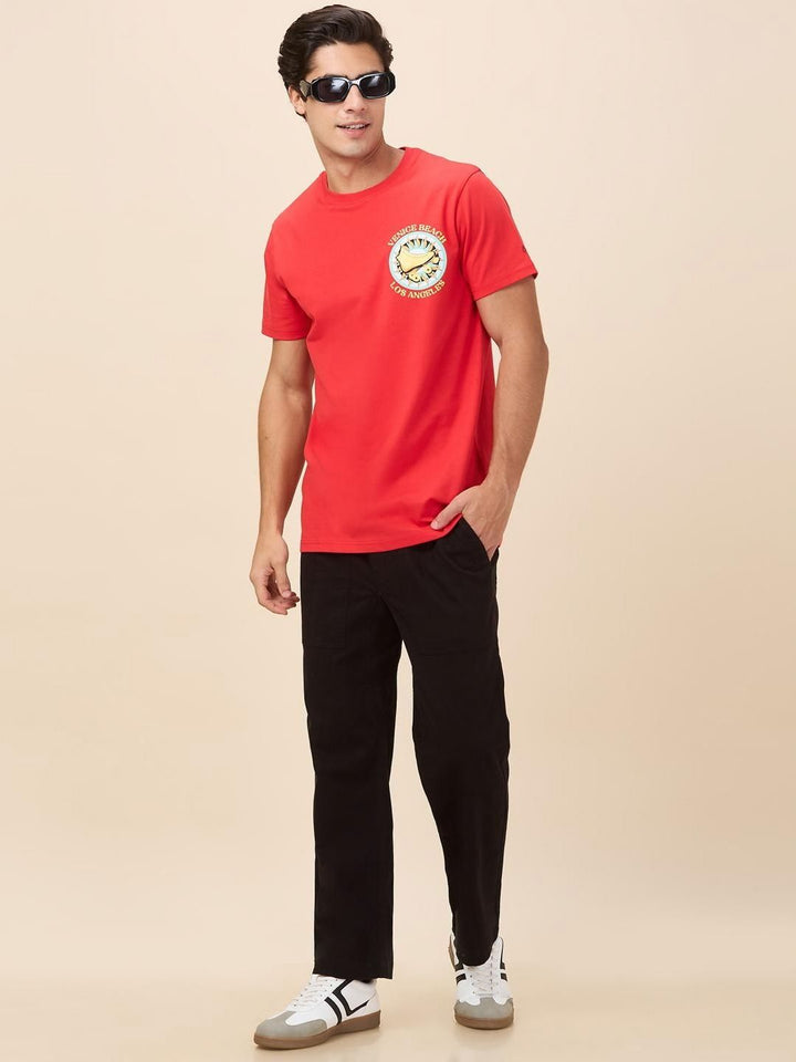 Being Human Men Typography Printed Round Neck Cotton Relaxed Fit T-shirt