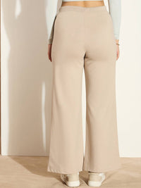 SASSAFRAS Women Mid-Rise Cotton Solid Track Pants