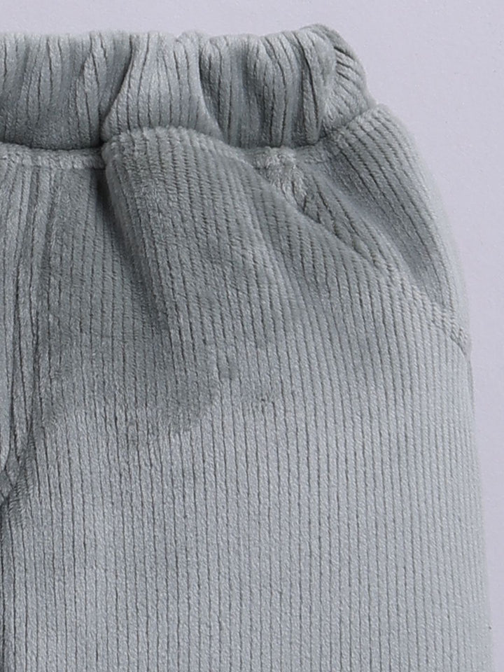 Moms Love Infant Boys Ribbed Velvet-Finish Pure Cotton Sweatshirt With Joggers