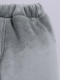 Moms Love Infant Boys Ribbed Velvet-Finish Pure Cotton Sweatshirt With Joggers