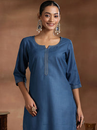 Libas Sequinned Straight Kurta With Trousers & Dupatta