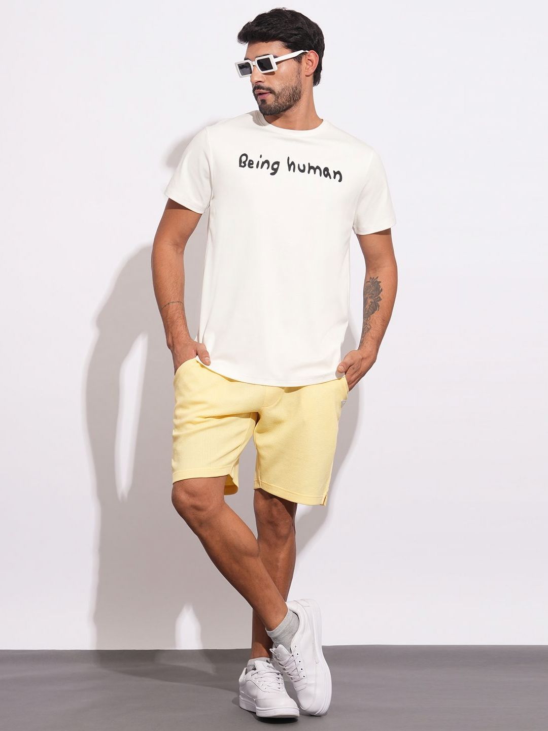 Being Human Men Brand Logo Printed Slim Fit T-shirt