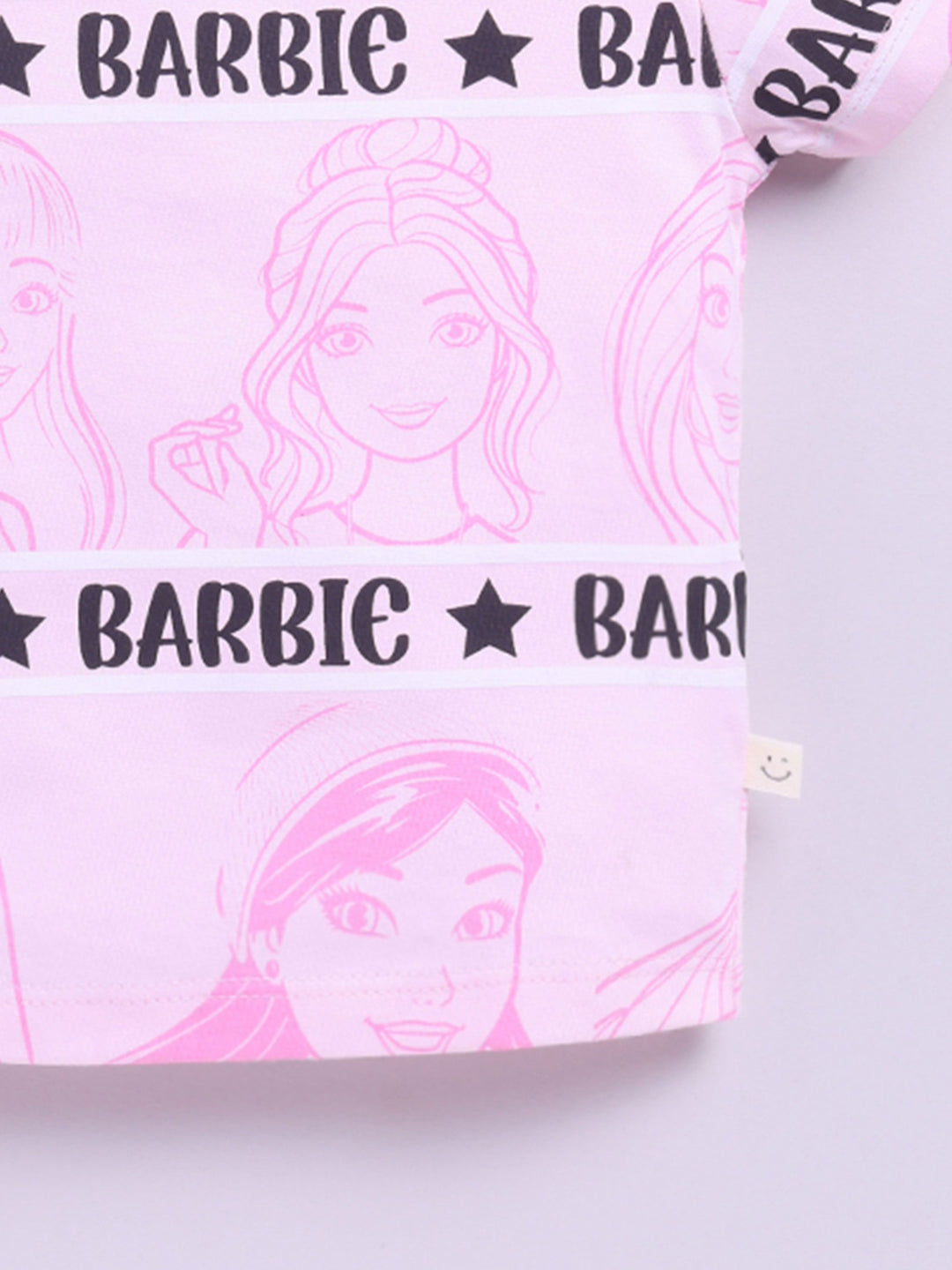 Happy Faces Girls Barbie Printed Pure Cotton T-shirt