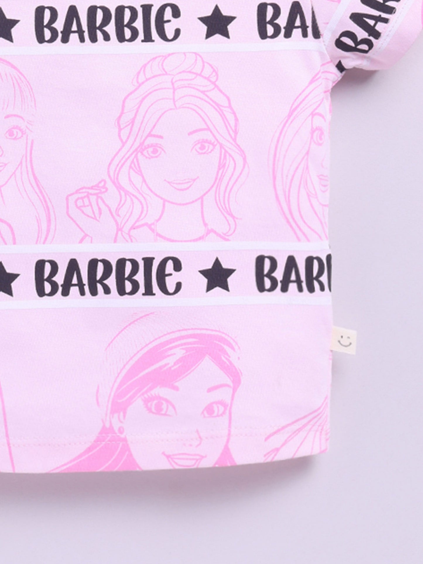 Happy Faces Girls Barbie Printed Pure Cotton T-shirt