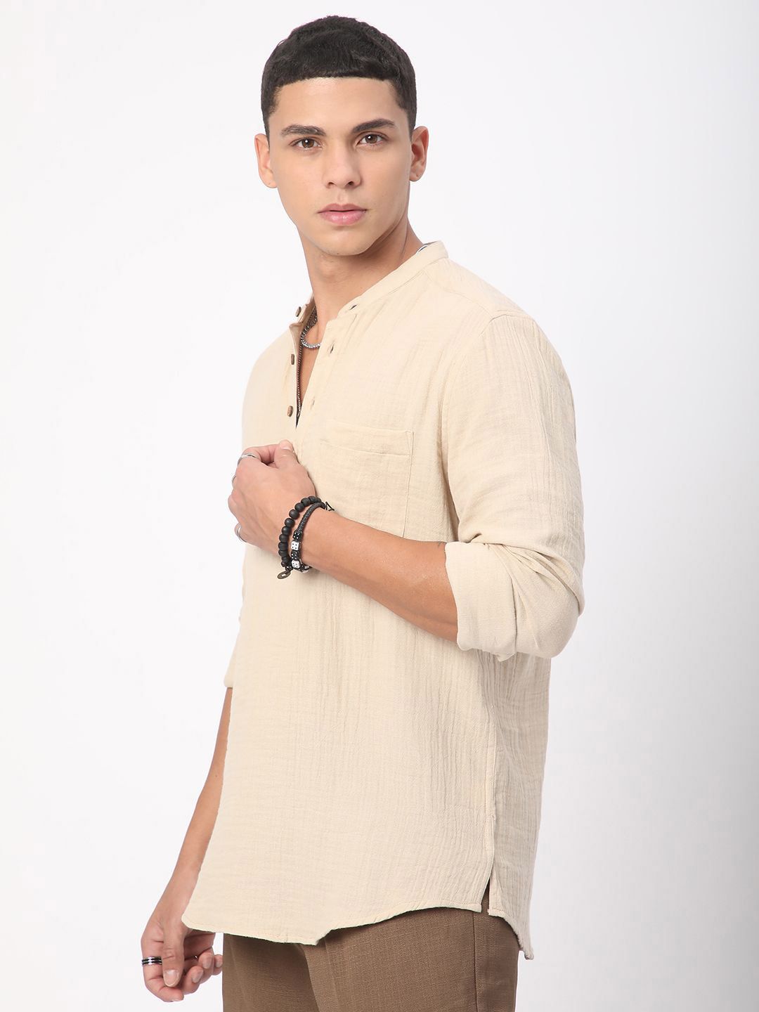 VASTRADO Men Woven Design Anarkali Kurta