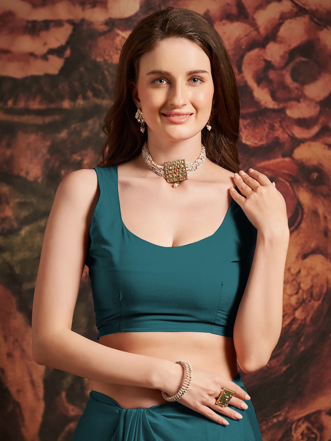 KALINI Embellished Mirror Work Saree