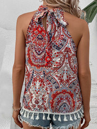 all about you Print Halter Neck Blouson Top