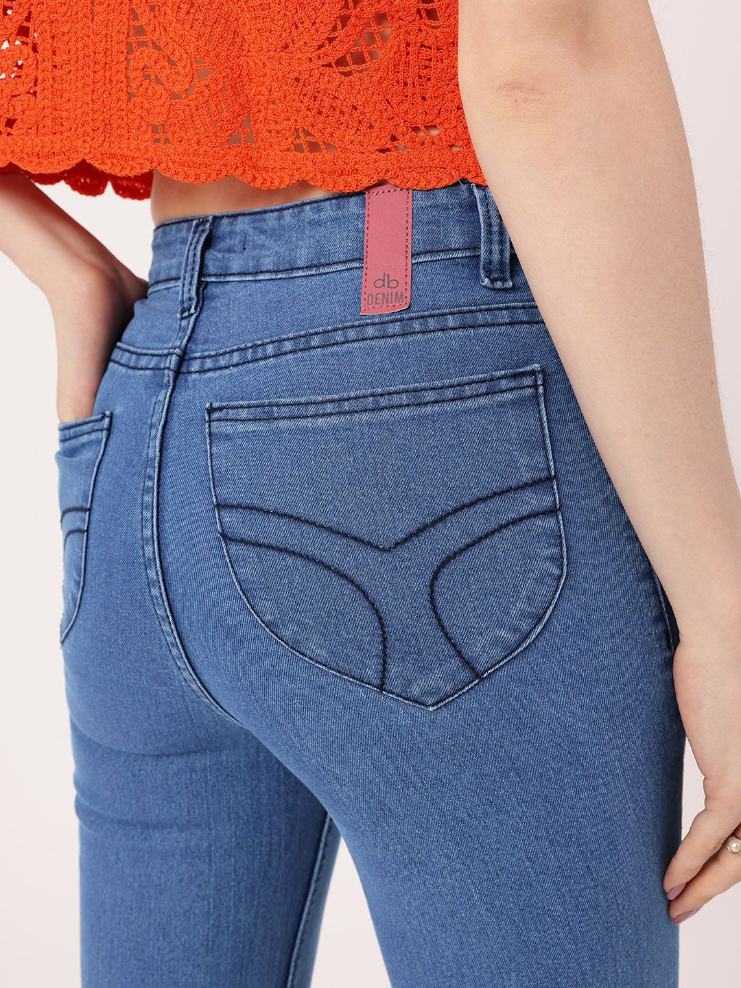 DressBerry Women Edgy Grunge Light Fade Jeans