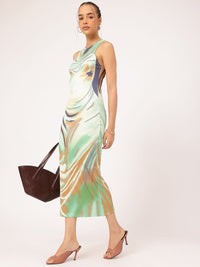 DressBerry Abstract Printed Midi Sheath Dress